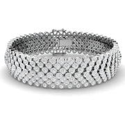 Multi Row Natural Diamond Tennis Bracelet with Box Clasp & Safety Lock in 10K/14K gold and platinum with certified lab-grown or natural diamonds