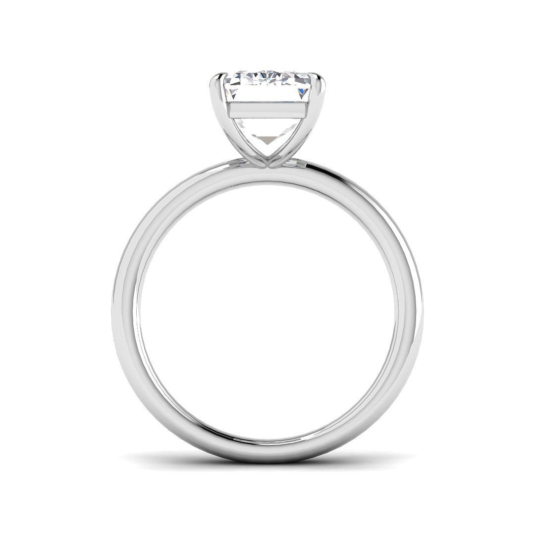 Emerald Cut Diamond Solitaire Ring in 10K/14K gold and platinum with certified lab-grown or natural diamonds