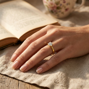 Natural Diamond Round Cut Solitaire Engagement Ring in 10K/14K gold and platinum with certified lab-grown or natural diamonds