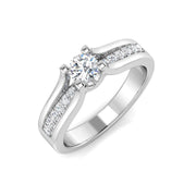 Split Shoulder Diamond Engagement Ring in 10K/14K gold and platinum with certified lab-grown or natural diamonds
