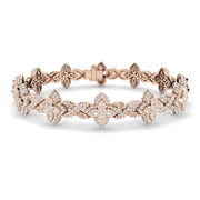 Natural Marquise and Round Cut Floral Infinity Diamond Bracelet in 10K/14K gold and platinum with certified lab-grown or natural diamonds
