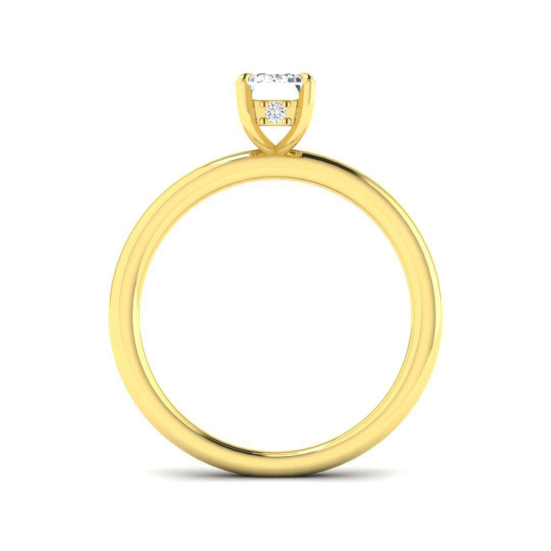 Emerald Cut Diamond Solitaire Engagement Ring in 10K/14K gold and platinum with certified lab-grown or natural diamonds