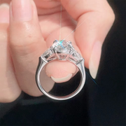 Oval Diamond and Pear Diamond Three Stone Engagement Ring in 10K/14K gold and platinum with certified lab-grown or natural diamonds