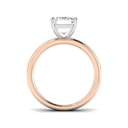Emerald Cut Diamond Solitaire Ring in 10K/14K gold and platinum with certified lab-grown or natural diamonds