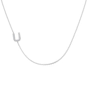Paved Initial Diamond Pendant in 10K/14K gold and platinum with certified lab-grown or natural diamonds
