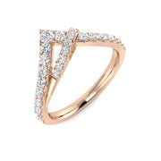 Diamond Wishbone Ring in 10K/14K gold and platinum with certified lab-grown or natural diamonds