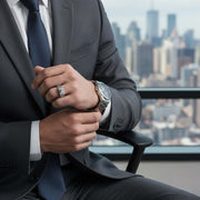 Men’s Modern Diamond Signet Ring with Vertical Channel Set Detail in 10K/14K gold and platinum with certified lab-grown or natural diamonds