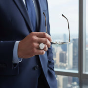 Men’s Vertical Diamond Signet Ring in Gold & in 10K/14K gold and platinum with certified lab-grown or natural diamonds