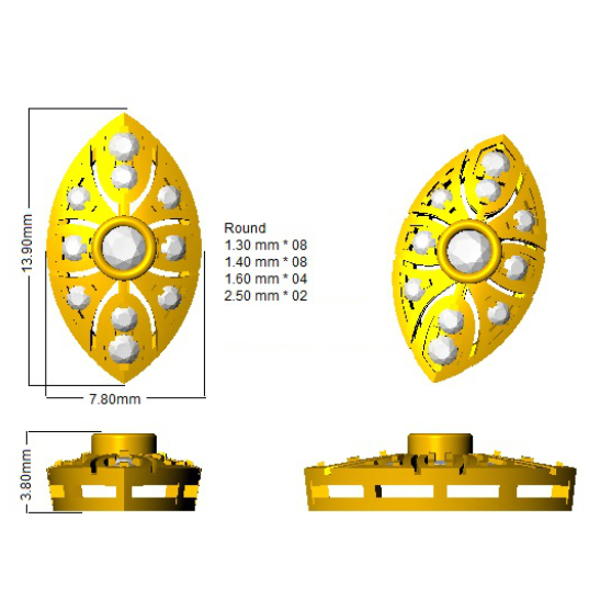 Vintage Round Cut Diamond Stud Earrings in 10K/14K gold and platinum with certified lab-grown or natural diamonds