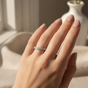 Milgrain Diamond Wishbone Ring in 10K/14K gold and platinum with certified lab-grown or natural diamonds