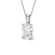 Lab Grown Oval Diamond Pendant in 10K/14K gold and platinum with certified lab-grown or natural diamonds