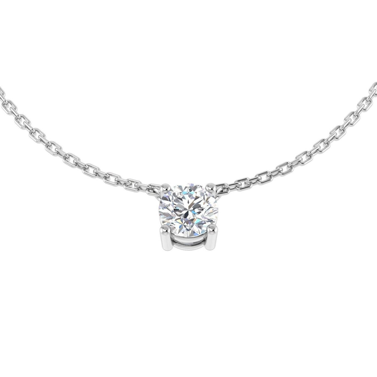 Floating Round Diamond Pendant Without Chain in in 10K/14K gold and platinum with certified lab-grown or natural diamonds