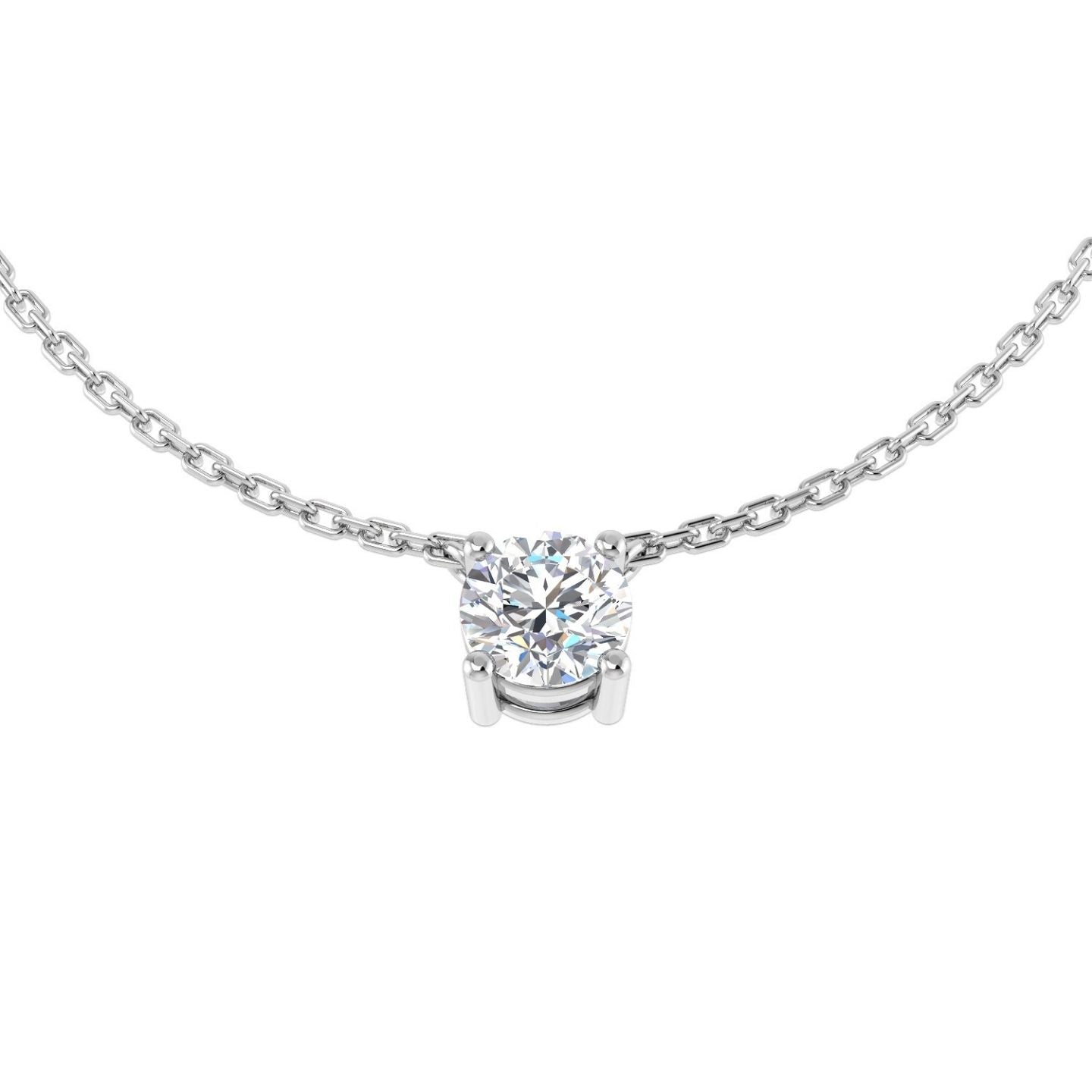 Floating Round Diamond Pendant Without Chain in in 10K/14K gold and platinum with certified lab-grown or natural diamonds