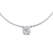 Floating Round Diamond Pendant Without Chain in in 10K/14K gold and platinum with certified lab-grown or natural diamonds