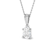 Lab Grown Oval Diamond Solitaire Pendant in 10K/14K gold and platinum with certified lab-grown or natural diamonds