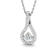Lab Grown Diamond Drop Pendant Necklace 4 Claw Set Without Chain in 10K/14K gold and platinum with certified lab-grown or natural diamonds