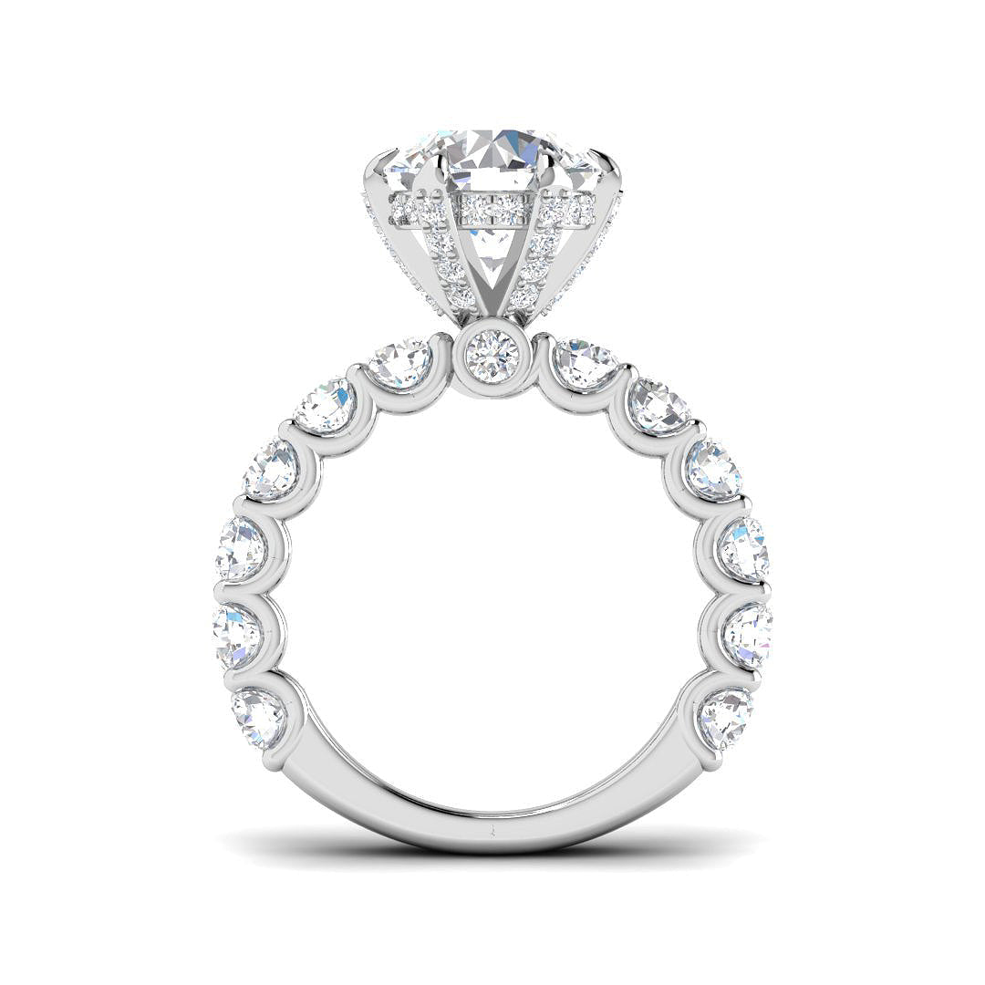 Lab-Grown 5.50 Ct Round Diamond Engagement Ring in 10K/14K gold and platinum with certified lab-grown or natural diamonds