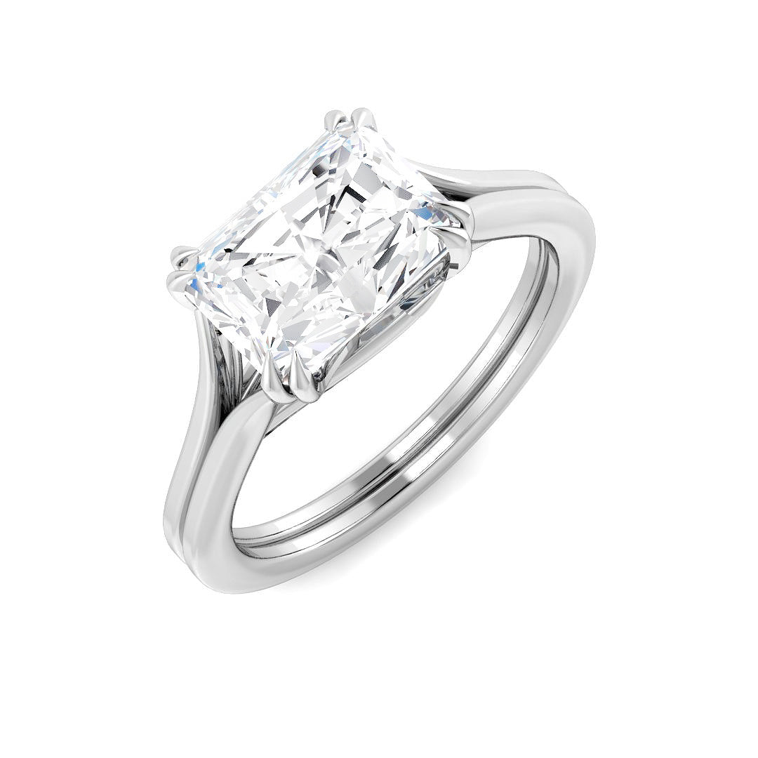 Radiant Cut Diamond Engagement Ring in 10K/14K gold and platinum with certified lab-grown or natural diamonds