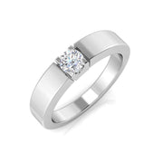 Modern Bar-Set Round Diamond Solitaire Ring in 10K/14K gold and platinum with certified lab-grown or natural diamonds