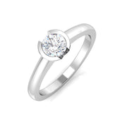 Round Diamond Bezel Set Solitaire Ring in 10K/14K gold and platinum with certified lab-grown or natural diamonds