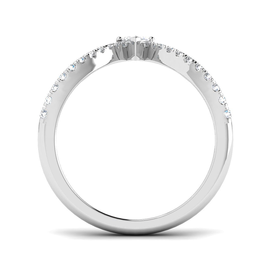 Marquise Diamond Wishbone Ring in 10K/14K gold and platinum with certified lab-grown or natural diamonds