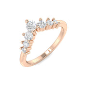 Graduated Centre Diamond Wishbone Ring in 10K/14K gold and platinum with certified lab-grown or natural diamonds