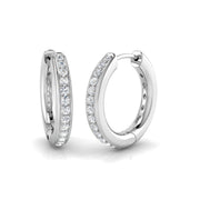 0.15 Ct Round Diamond Hoop Earrings in 10K/14K gold and platinum with certified lab-grown or natural diamonds