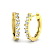 0.33 Ct Round Diamond Hoop Earrings in 10K/14K gold and platinum with certified lab-grown or natural diamonds