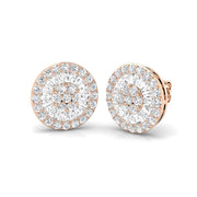Halo Stud Earrings - 1.75 Carat Custom Mosaic Baguette Cluster in 10K/14K gold and platinum with certified lab-grown or natural diamonds