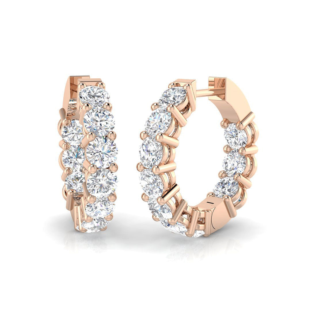 Unique Jewellery Diamond Earring 4 ct Platinum, , , Yellow & in 10K/14K gold and platinum with certified lab-grown or natural diamonds