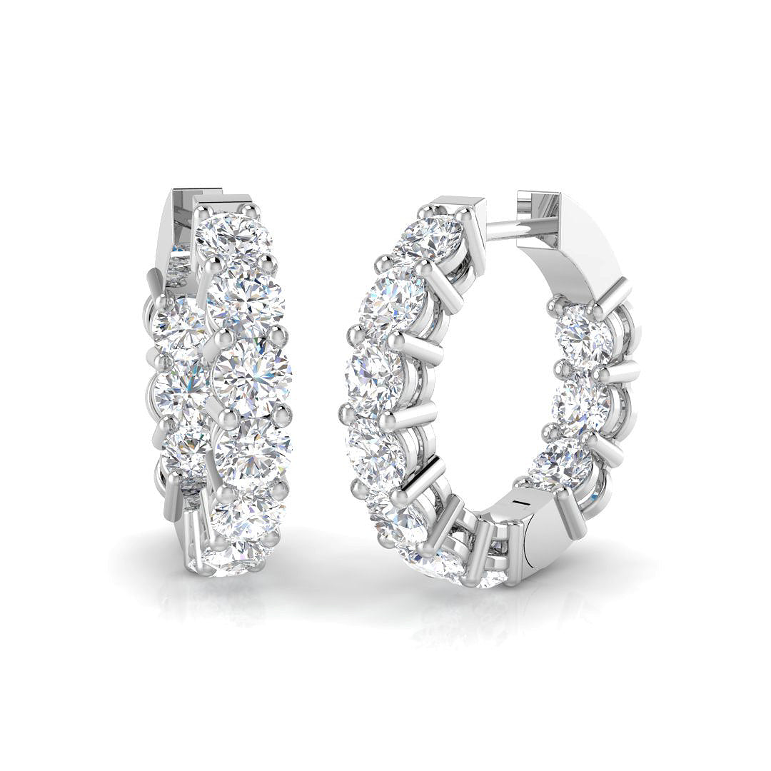 Unique Jewellery Diamond Earring 4 ct Platinum, , , Yellow & in 10K/14K gold and platinum with certified lab-grown or natural diamonds