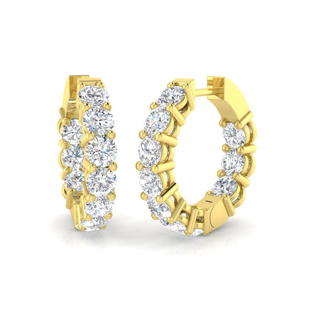 Unique Jewellery Diamond Earring 4 ct Platinum, , , Yellow & in 10K/14K gold and platinum with certified lab-grown or natural diamonds