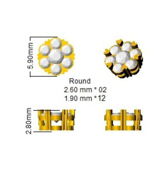 Lab Grown & Natural Diamond Cluster Huggie Stud Earrings in 10K/14K gold and platinum with certified lab-grown or natural diamonds