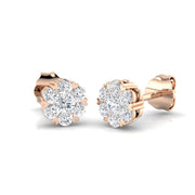 Lab Grown & Natural Diamond Cluster Huggie Stud Earrings in 10K/14K gold and platinum with certified lab-grown or natural diamonds
