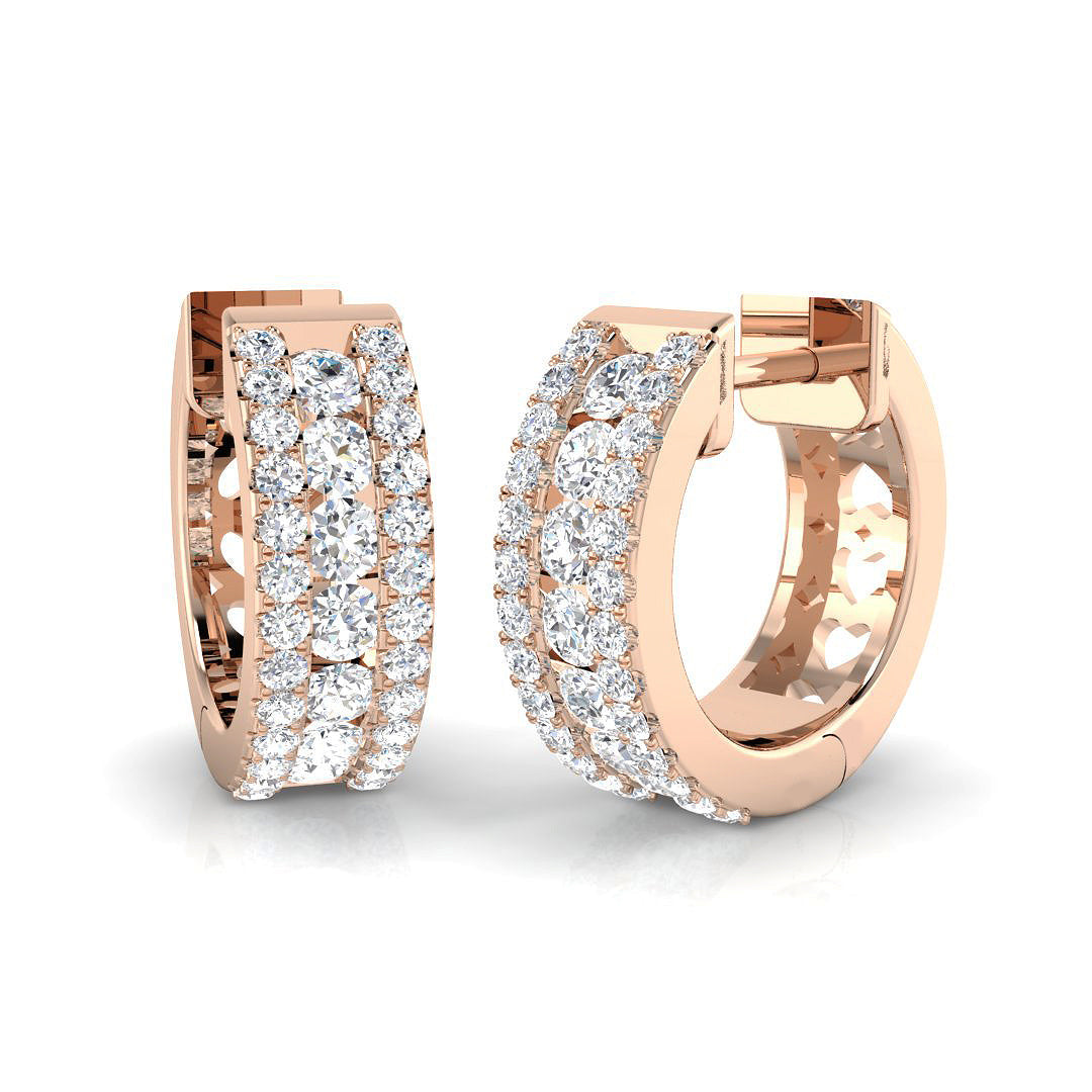 0.5 Ct Round Diamond Hoop Earrings in 10K/14K gold and platinum with certified lab-grown or natural diamonds