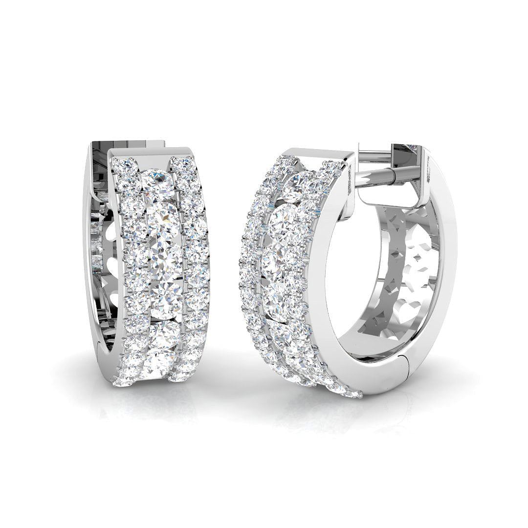 0.5 Ct Round Diamond Hoop Earrings in 10K/14K gold and platinum with certified lab-grown or natural diamonds