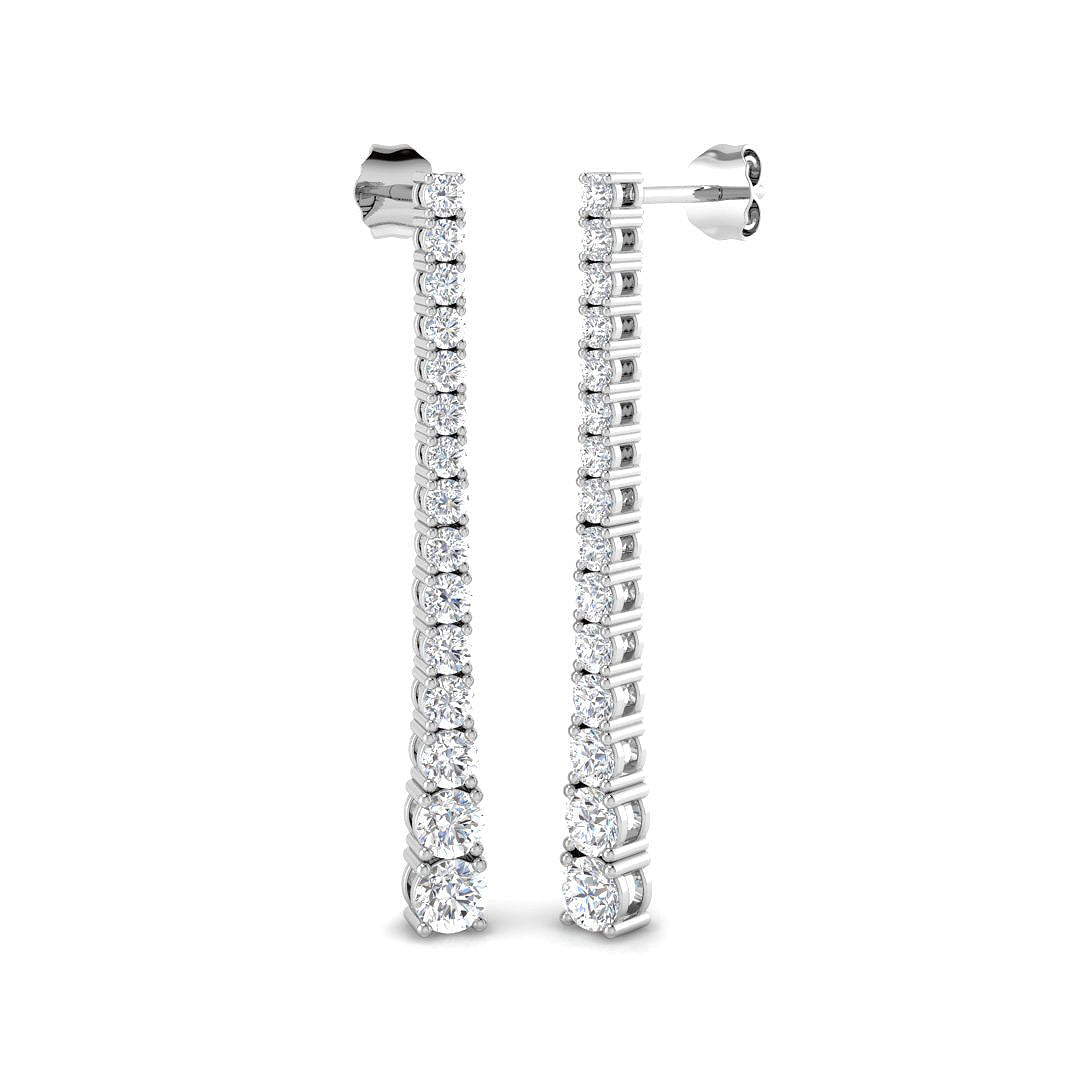 Lab/Natural Diamond Drop Earrings 2.25 Ct in 10K/14K gold and platinum with certified lab-grown or natural diamonds
