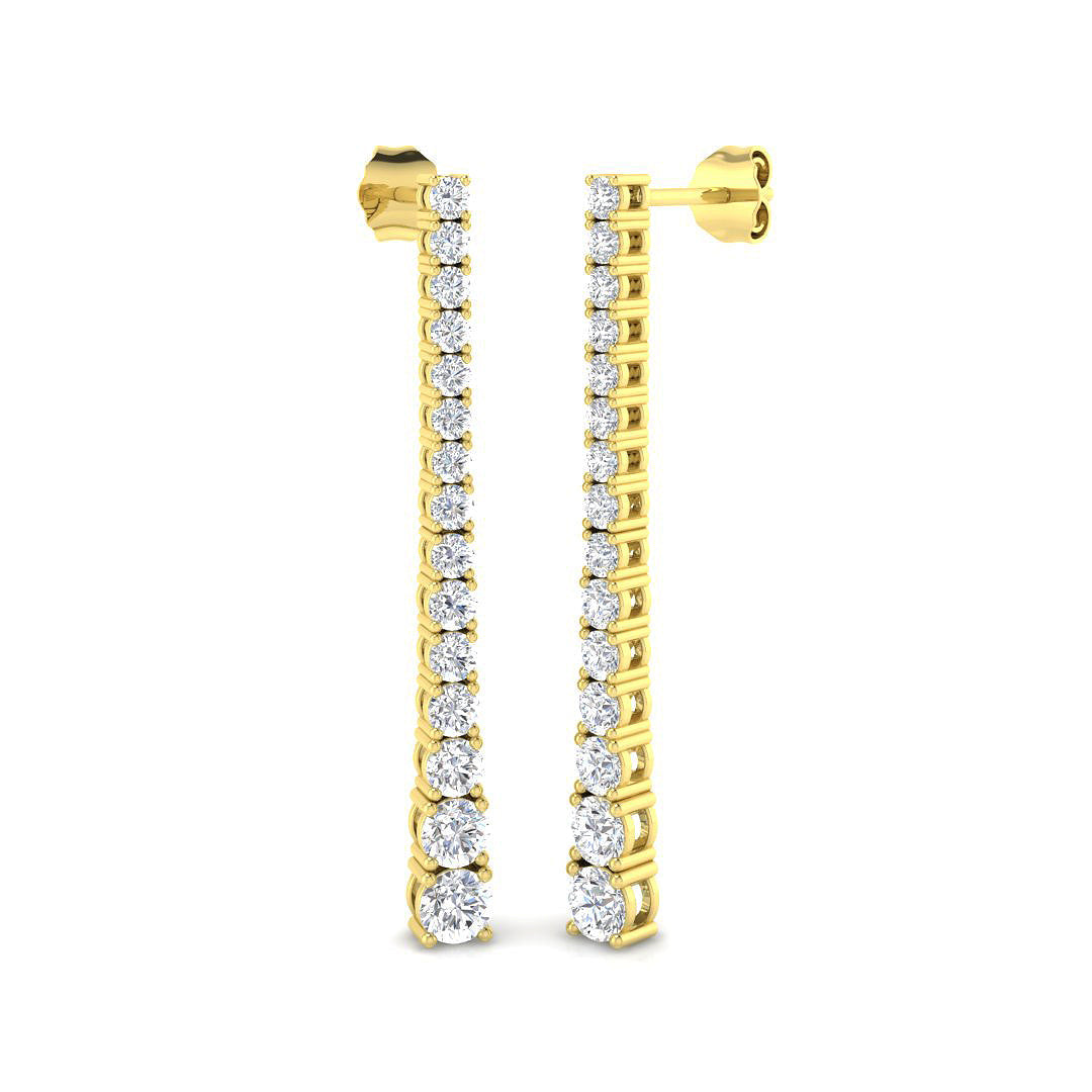 Lab/Natural Diamond Drop Earrings 2.25 Ct in 10K/14K gold and platinum with certified lab-grown or natural diamonds