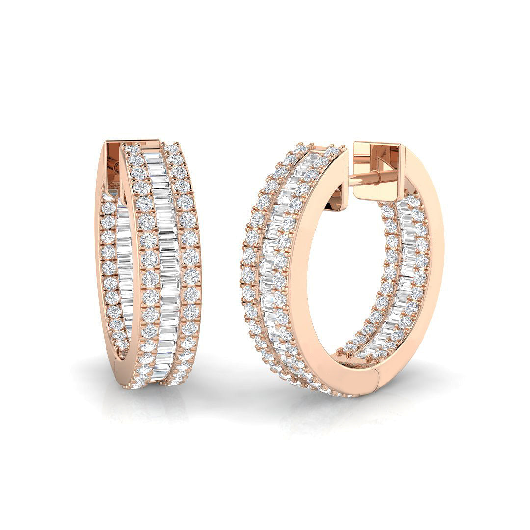 Harmoniously Linked Diamond Earring 1.5 ct Platinum, , , Yellow & in 10K/14K gold and platinum with certified lab-grown or natural diamonds