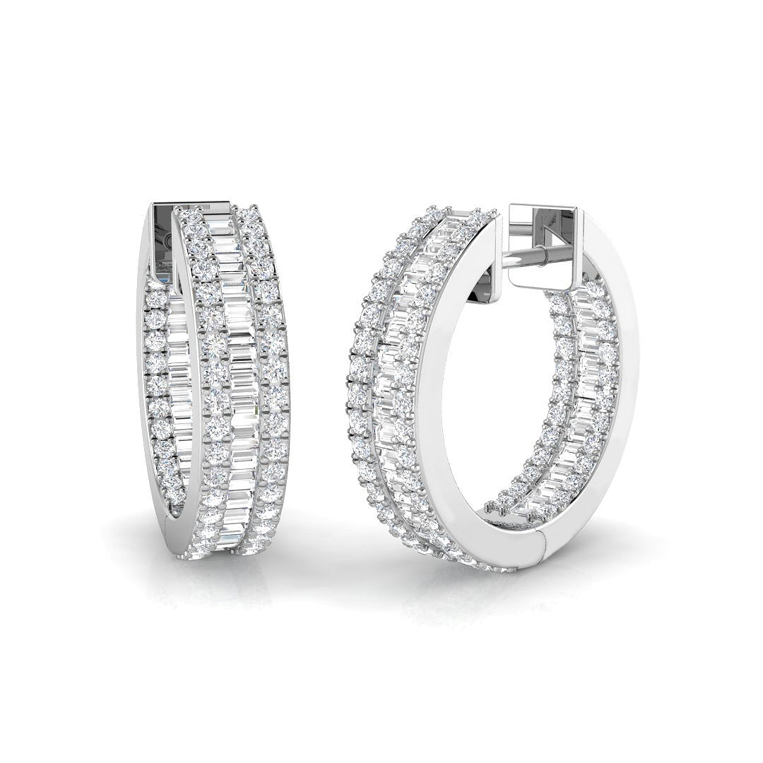 Harmoniously Linked Diamond Earring 1.5 ct Platinum, , , Yellow & in 10K/14K gold and platinum with certified lab-grown or natural diamonds