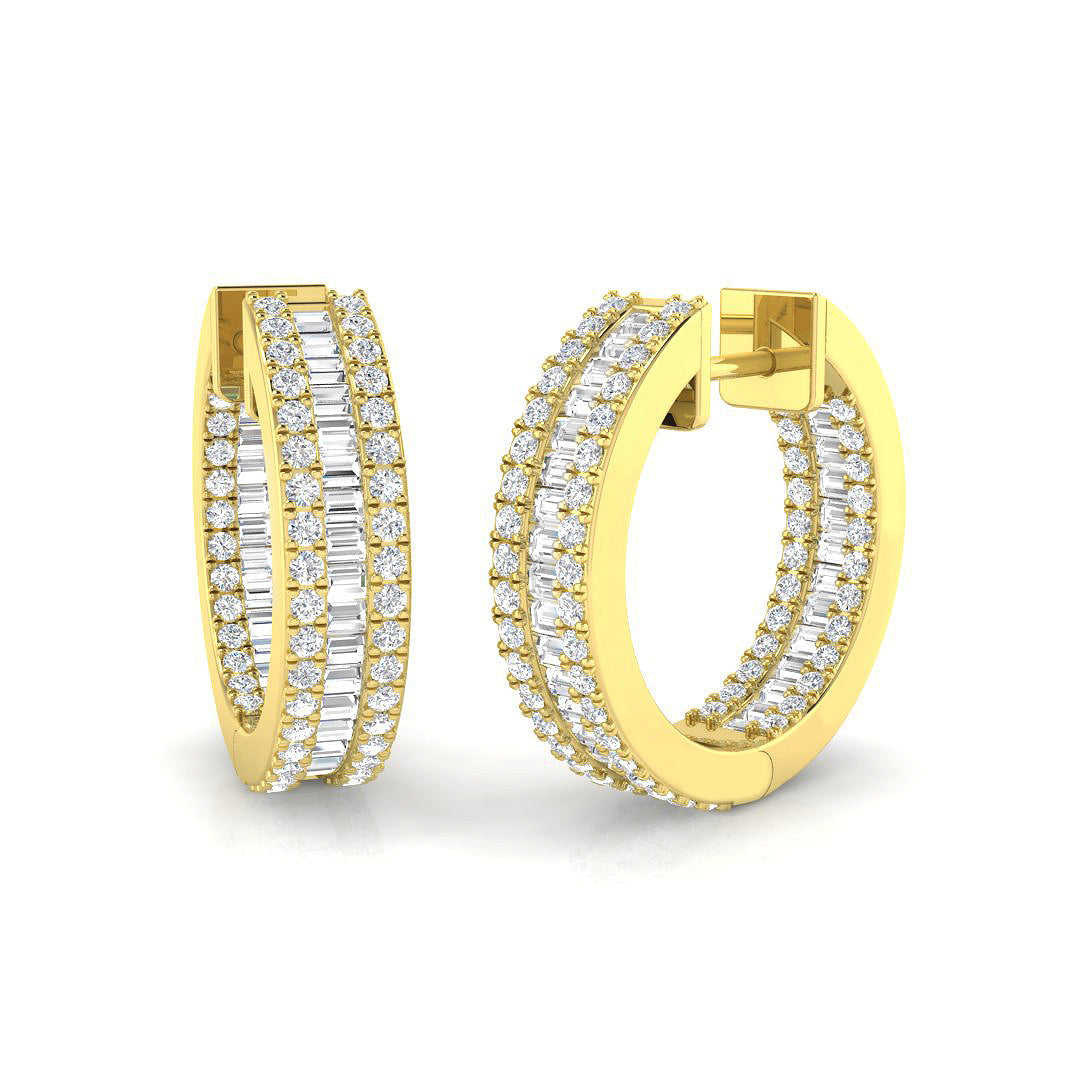 Harmoniously Linked Diamond Earring 1.5 ct Platinum, , , Yellow & in 10K/14K gold and platinum with certified lab-grown or natural diamonds