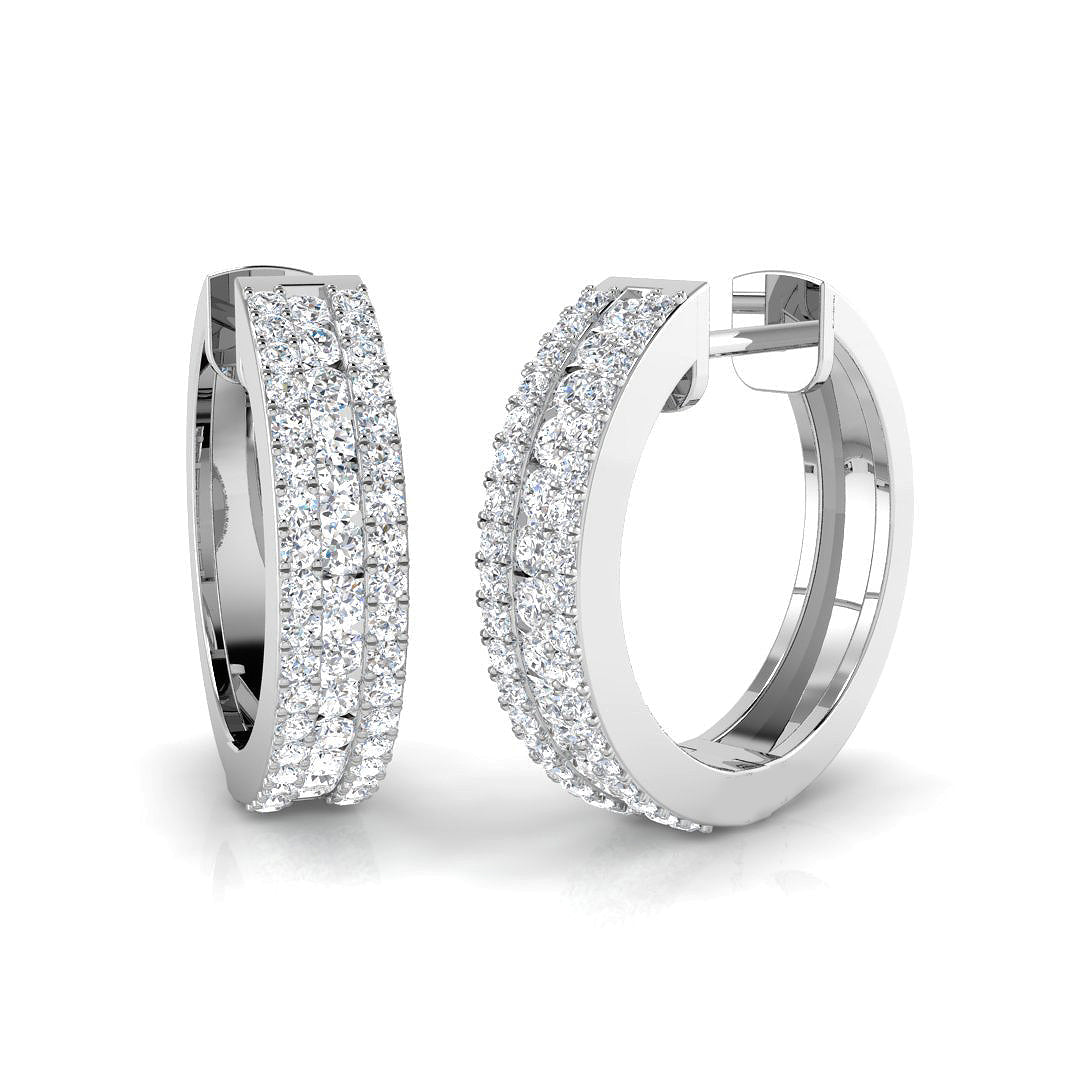 0.5 Ct Diamond Hoop Earrings in 10K/14K gold and platinum with certified lab-grown or natural diamonds