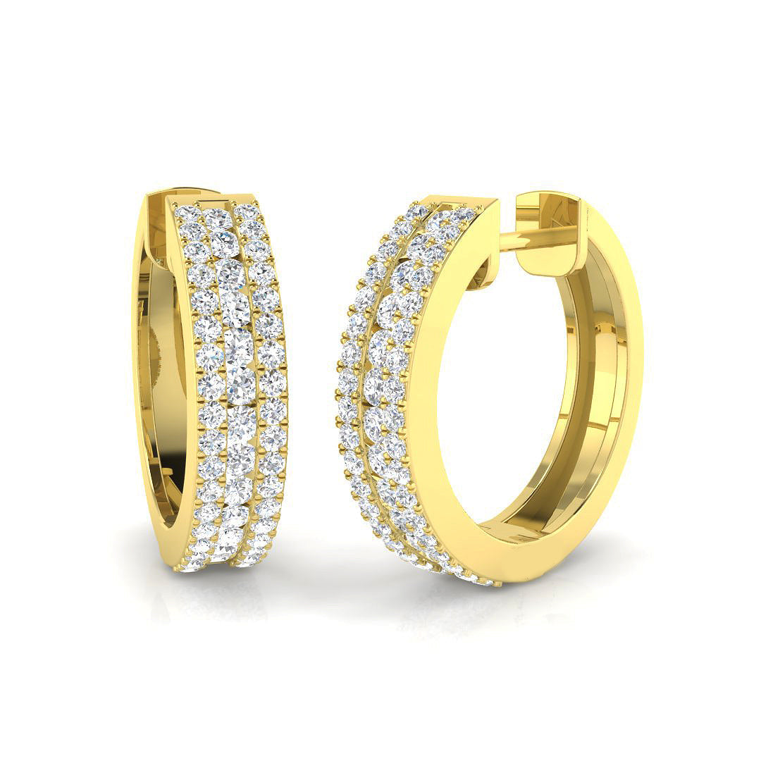 0.5 Ct Diamond Hoop Earrings in 10K/14K gold and platinum with certified lab-grown or natural diamonds