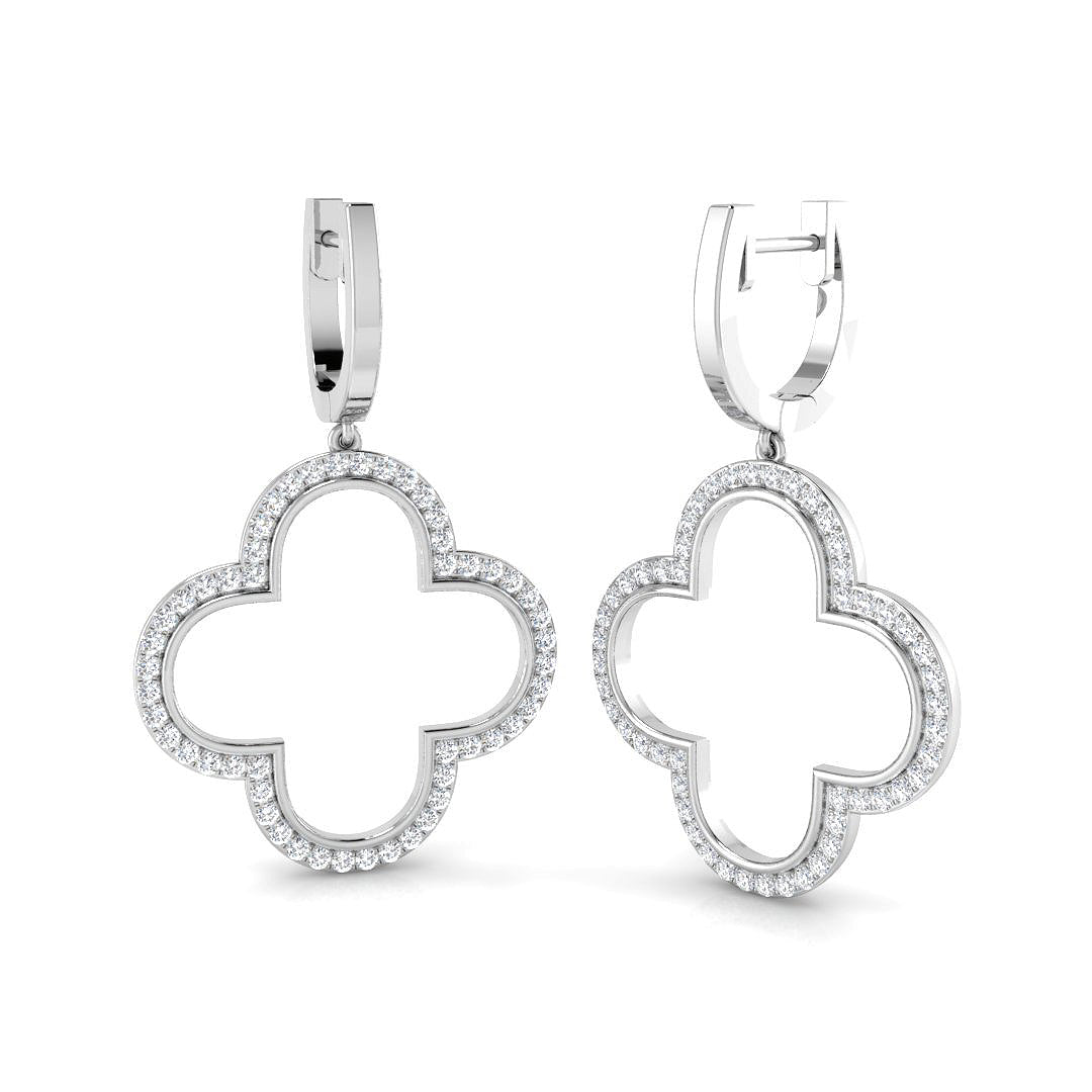 Diamond Drop Earrings 0.75 Ct in 10K/14K gold and platinum with certified lab-grown or natural diamonds