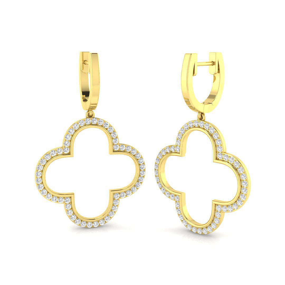 Diamond Drop Earrings 0.75 Ct in 10K/14K gold and platinum with certified lab-grown or natural diamonds