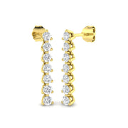 Cutey Diamond Drop & Trilogy Earrings in 10K/14K gold and platinum with certified lab-grown or natural diamonds