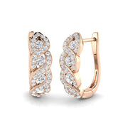 0.5 Ct Diamond Hoop Earrings in 10K/14K gold and platinum with certified lab-grown or natural diamonds