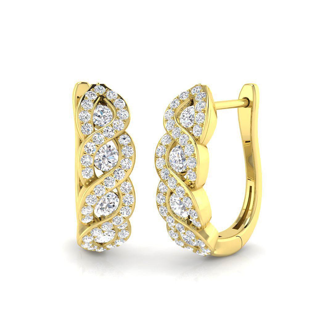 0.5 Ct Diamond Hoop Earrings in 10K/14K gold and platinum with certified lab-grown or natural diamonds