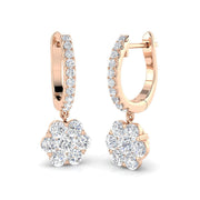 Elegant Diamond Drop Earrings 1.5 Ct in 10K/14K gold and platinum with certified lab-grown or natural diamonds