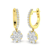 Elegant Diamond Drop Earrings 1.5 Ct in 10K/14K gold and platinum with certified lab-grown or natural diamonds